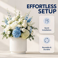 Arrangement floral artificiel d'hortensias bleus et blancs, centre de table en soie pour décoration de mariage