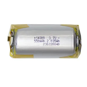 Batería ylindrical de polímero de litio, alta tasa de descarga, 3A, 3,7 V 14300 460mAh, para onsumer leclectronics