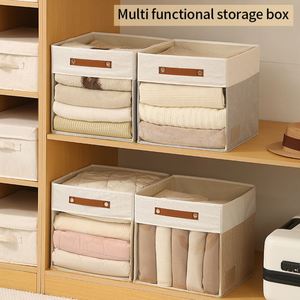 Non-woven Fabric 36L <b>Foldable</b> Storage <b>Box</b> Clothing Storage Organizers <b>Box</b> with PU Handle - Product Image 3