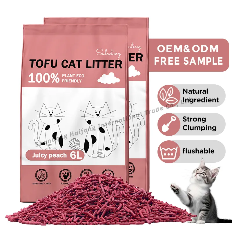 Produk hewan peliharaan pemasok kotoran kucing pemasok 2024 produk baru grosir pasir sanitasi Strip 2.5kg Premium UNTUK kucing Haifang