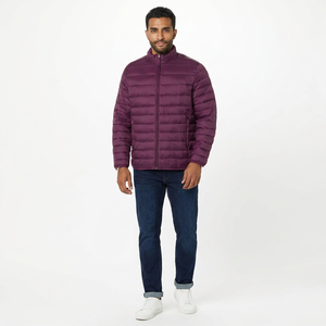 Comfortable Men Canvas <b>Stand</b> Puffer Jacket Breathable Eco-Friendly Windproof Light <b>Weight</b> High Street Style Winter Front Latest - Product Image 1