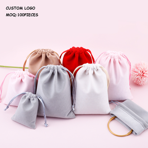 Custom Own logo Printed High Quality Gift Pouches <b>Small</b> Velvet Jewelry Bag - Product Image 1