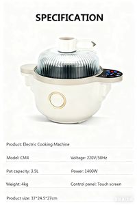 <span class=keywords><strong>Robot</strong></span> <span class=keywords><strong>Cuiseur</strong></span> Intelligent 3.5L, Machine de Cuisson Intelligente 1400W, <span class=keywords><strong>Robot</strong></span> Gourmet <span class=keywords><strong>Multifonction</strong></span> - Product Image 5