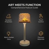 Lampe de bureau intelligente de style européen RGB, lampe de chevet romantique à projection, lumière de nuit