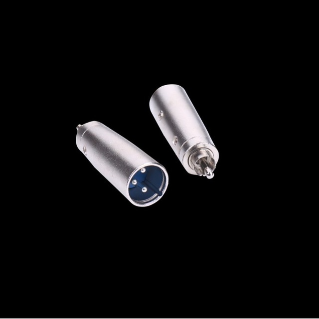 Nickel-plated RCA Male to 3 Pin XLR Male Plug Adapter Microphone Speaker Jack Connector AV Converter