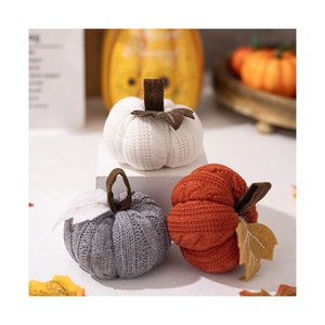 Festival Knitted Pumpkin Ornament <b>Halloween</b> Thanksgiving Plush Hanging Decoration Christmas Tree Ornaments Pumpkin Pendant - Product Image 1