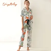 RTS - Satin Print Short Sleeve Summer Nightwear for Women