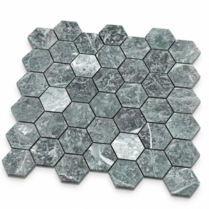 Mosaico Hexagonal de Mármol Verde Natural, Mosaico de Piedra Pulida en Forma de Panal para Baño, Ducha, Piso, Cocina, Revestimiento de Pared, Hotel - Product Image 3