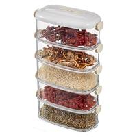Boîte de rangement pour épices en plastique transparent de qualité alimentaire, compatible micro-ondes, 800-1000 ml, pot hermétique pour cuisine domestique, pour le Sichuan