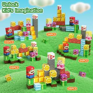 Blocs magnétiques Animaux <span class=keywords><strong>de</strong></span> <span class=keywords><strong>la</strong></span> <span class=keywords><strong>ferme</strong></span> Jouets <span class=keywords><strong>de</strong></span> voyage 35 pièces Cubes <span class=keywords><strong>de</strong></span> construction magnétiques portables STEM avec boîte <span class=keywords><strong>de</strong></span> rangement en métal pour enfants - Product Image 5