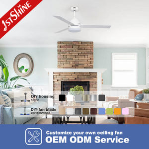Ventilador de techo 1stshine Mayoristas Aspas de madera MDF Ventilador de techo con control remoto de 52 pulgadas con luz LED - Product Image 4