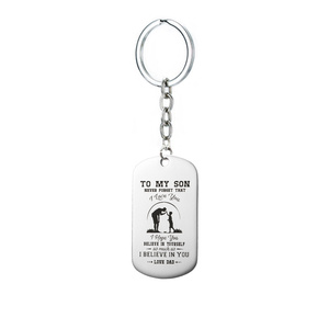 <span class=keywords><strong>Porte</strong></span>-clés à la mode en acier inoxydable gravé pour <span class=keywords><strong>mon</strong></span> <span class=keywords><strong>fils</strong></span> ou ma fille, cadeau pour la famille - Product Image 4