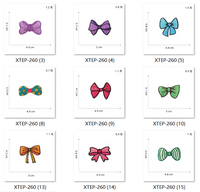 Nouveau coloré nœud papillon Logo broderie vêtements patchs personnalisé beau nœud papillon brodé fer sur Patch pour vêtements chapeaux