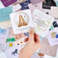Kartu afirmasi positif perencana kustom untuk wanita kartu kertas meditasi inspirasional harian dengan kotak hadiah