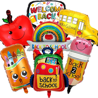 Ballons en aluminium en forme de crayon, cartable et bus pour la rentrée scolaire, décorations pour la maternelle et la salle de classe
