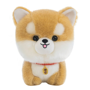 Jouet en peluche ultra doux Kawaii pour chien avec cordon porte-bonheur rouge et breloque paix dorée, série mignonne Chibi Shiba Pomeranian <span class=keywords><strong>Corgi</strong></span> pour cadeau - Product Image 3