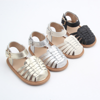 Pabrik Babyhappy Grosir Sepatu Kulit Bayi Perempuan Usia 1 Tahun, Anti Selip, Sol Lembut, Ringan, Tali Gesper, Untuk Luar Ruangan