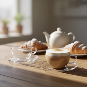 Juego de 2 tazas Simax Teacups Eva con platillos, juego de tazas de té de vidrio de 200 ml con platillo para café o té. - Product Image 3