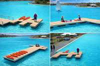 Plateforme de quai flottante modulaire, quai pour kayak, système de ponton pour lac, quai flottant pour marina, ponton en plastique