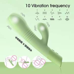 Vibrateur Dildo Lapin pour Femme, Rechargeable USB, Étanche IPX6, à Poussée Rapide, pour Point G et Vagin, Jouet Sexuel Féminin de Massage - Product Image 2