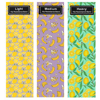 Ensemble de bandes de résistance personnalisées en tissu imprimé fruits, OEM, 3 pièces, portable, pour entraînement de fitness et de fessiers