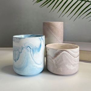 <b>Cheap</b> 9 Oz Cylinder Home Decor <b>Candle</b> Container Custom <b>Candle</b> Jars Marble Scented <b>Candle</b> Packaging Jars - Product Image 6