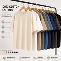 Kaos Pria 200g Jersey 100% Katun Berkualitas Tinggi Unisex Kasual Musim Panas Regular Fit Leher Bulat Polos