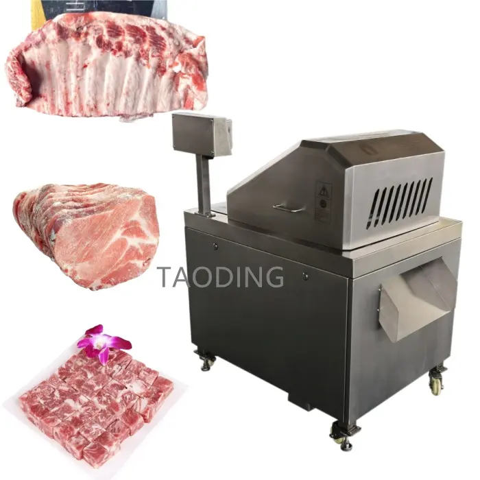 Otomatik CNC et kemik kesme makinesi dondurulmuş tavuk blok sığır et küp kesici çok fonksiyonlu domuz eti doğrama makinesi