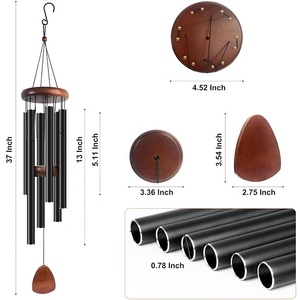 Lớn nhôm gió Chimes 37 "inch cho ngoài trời trang trí sân vườn Thiền gió Chime kim loại ống với gió Catcher - Product Image 5