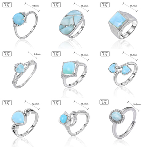 Anillo de Larimar Natural Estilo Resplandeciente Hecho a Mano en Plata de Ley 925 XYOP, Joyería para Niños al por Mayor - Product Image 5