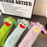 Chaussettes de sol moelleuses et colorées en 3D, style dessin animé mignon, en vrac, emballées en boîte, chaussettes de sol moelleuses et moche, kawaii, pour femmes
