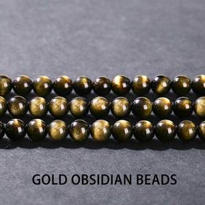 Hot Selling 4/6/8/10/12mm Smooth Strand Natural Round Rainbow <strong>Black</strong> Obsidian Loose Stone <strong>Beads</strong> Suitable for Jewelry Making - Product Image 4