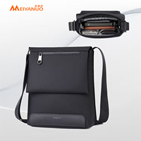 Bolso Cruzado para Hombre, Estilo Casual de Negocios, Estructura Vertical, Tela de Nailon Repelente al Agua, con Cierre Metálico