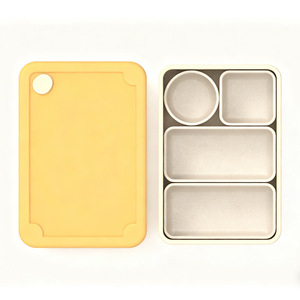 Loncheras Bento de Silicona Ecológicas para Preparación de Comidas, Contenedor de Almacenamiento de Alimentos de Silicona con 4 Compartimentos, Loncheras de Silicona Divididas - Product Image 1