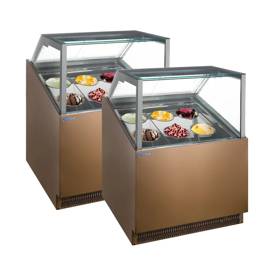 Bolandeng直立ディスプレイ冷凍庫シングル温度アイスクリームショーケースと冷蔵庫