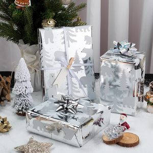 MAYPLUSS Foil Gift Wrap <b>Paper</b> Roll 17 Inch X 33 Feet Silver Bear Christmas Holiday Gift Wrapping <b>Paper</b> Craft Use - Product Image 2