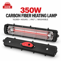 Lampe chauffante infrarouge pour élevage de bétail 350 mm, en fibre de carbone et aluminium, 220V 175W 275W IP67, pour porcelets et poulets