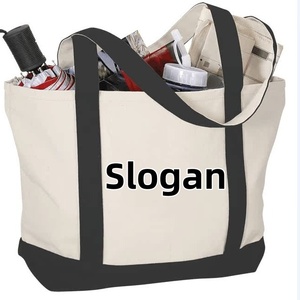 Bolso de Hombro de Lona con Estampado de Letras, Dos Asas Superiores, Logotipo Personalizado, Ideal para Accesorios de Fiesta y Regalos de Nochevieja - Product Image 1