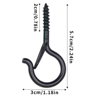 OEM Crochet à œillet de sécurité en acier inoxydable noir uni, robuste, fileté, avec loquet à ressort, pour suspension au plafond, pour balançoire, hamac, équipement de gym