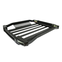 Porte-bagages de toit universel 4x4 en aluminium noir avec panneaux en acier et éclairage LED, paniers de toit pour bagages