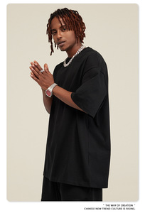 Camiseta Extra Grande Personalizada para Hombre, 100% Algodón, con Logotipo Bordado en 3D, Tejido de Punto, Manga Corta, Unisex, Moda - Product Image 5