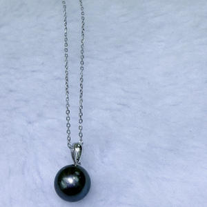 Nuevo Collar de Perlas de Tahití de Agua Salada de Lujo de 10-11 mm con Colgante Clásico de Plata Pura 100% Hecho a Mano - Product Image 2