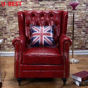 Sofá Industrial de Cuero Estilo Aviador Vintage U-Best, Divano, Sofy, Juegos de Muebles de Jardín, Arredamento, Mueble de Salón, Muebles de Sala de Estar - Product Image 2