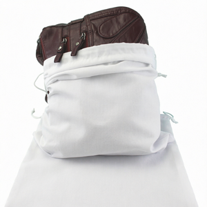 Wholesale Cotton Canvas Clothing <b>Shoes</b> Hat Dust <b>Cover</b> Large Drawstring Pouch <b>Reusable</b> Purse Custom Printed Storage Bag - Product Image 2