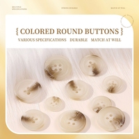 Boutons créatifs durables en résine écologique semi-transparente à dégradé, quatre trous, forme carrée, diamant, étoile, plusieurs tailles, lavables, vente en gros