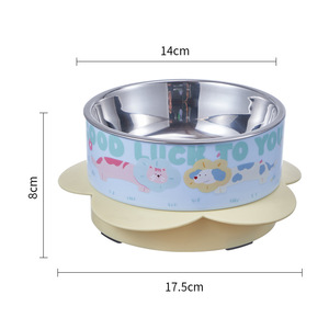 Bol pour chat en acier inoxydable, surélevé, antidérapant, facile à nettoyer, pour chats avec design de soutien du cou, forme arrondie - Product Image 4