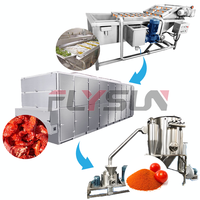 Ligne de production de poudre de tomate, sécheur à bande en acier inoxydable automatique avec revêtement Ti pour la transformation alimentaire