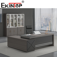 Bureau de direction en forme de L Ekintop, mobilier de bureau modulaire rectangulaire en PVC, économique