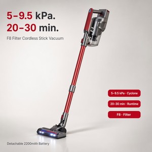 <span class=keywords><strong>Aspirateur</strong></span> à main sans fil pour la maison, brosse à couple élevé, filtre cyclonique HEPA sans sac, 35 minutes d'autonomie en nettoyage à sec - Product Image 1