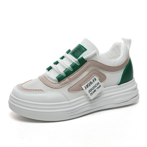 W1792 Mocassins pour femmes à tige haute, chaussures de sport en maille respirante avec semelle épaisse pour le printemps/été, look décontracté polyvalent - Product Image 3